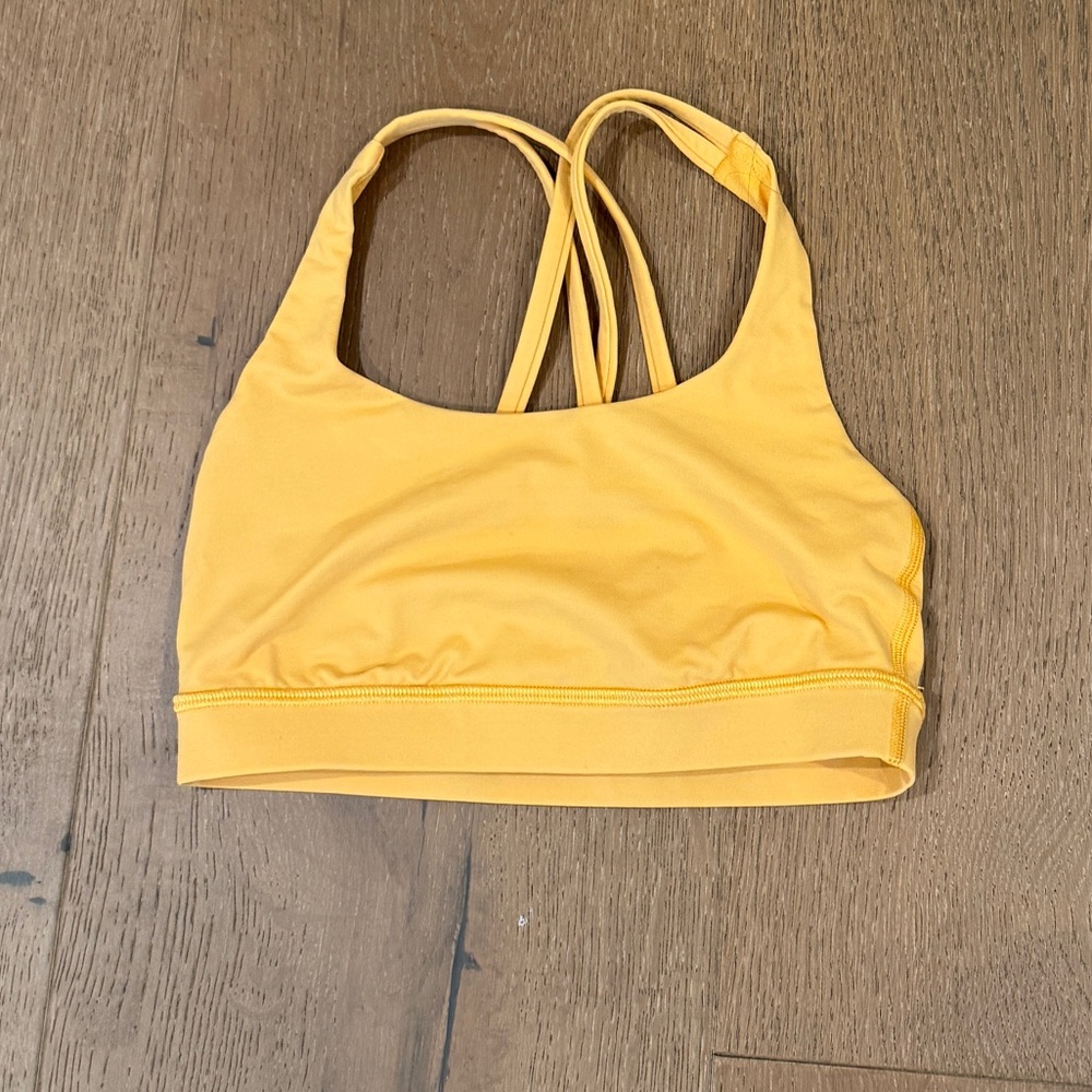 Yellow Strappy Sports Bra